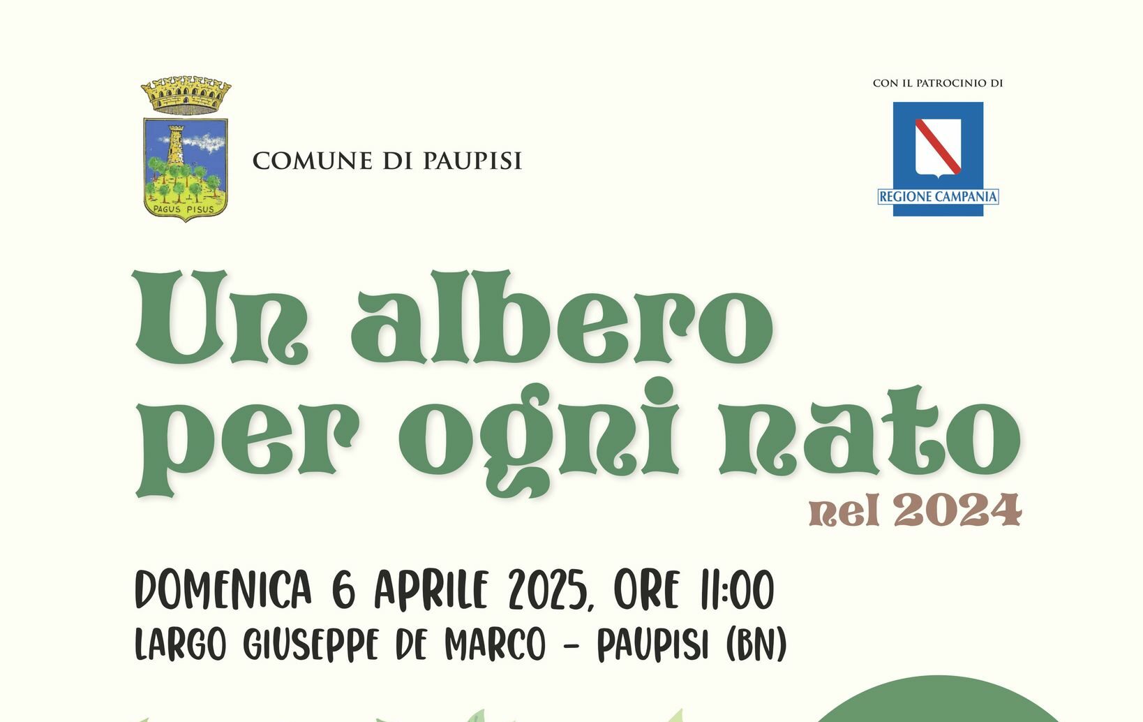 A Paupisi l’evento ‘Un albero per ogni nato nel 2024’. Il sindaco: “Gesto simbolico per celebrare il legame tra crescita e natura”