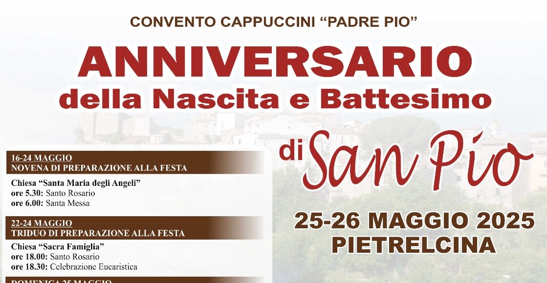 Il Comune di Pago Veiano dona l’olio per la lampada votiva a San Pio da Pietrelcina