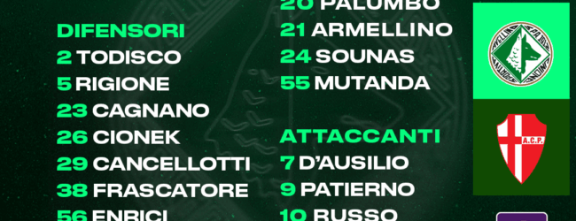 Supercoppa Serie C, Avellino-Padova: i convocati di mister Biancolino