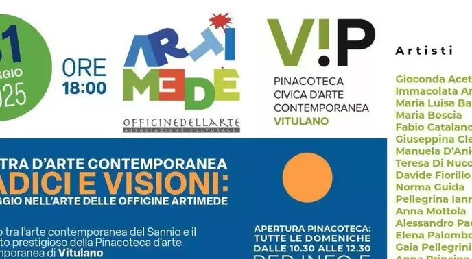 “Radici e Visioni: il viaggio nell’arte delle Officine Artimede”, inaugurazione a Vitulano, presso la Pinacoteca d’Arte Contemporanea ViP