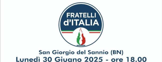 Oggi a San Giorgio del Sannio il congresso cittadino di Fratelli d’Italia con il sottosegretario Iannone