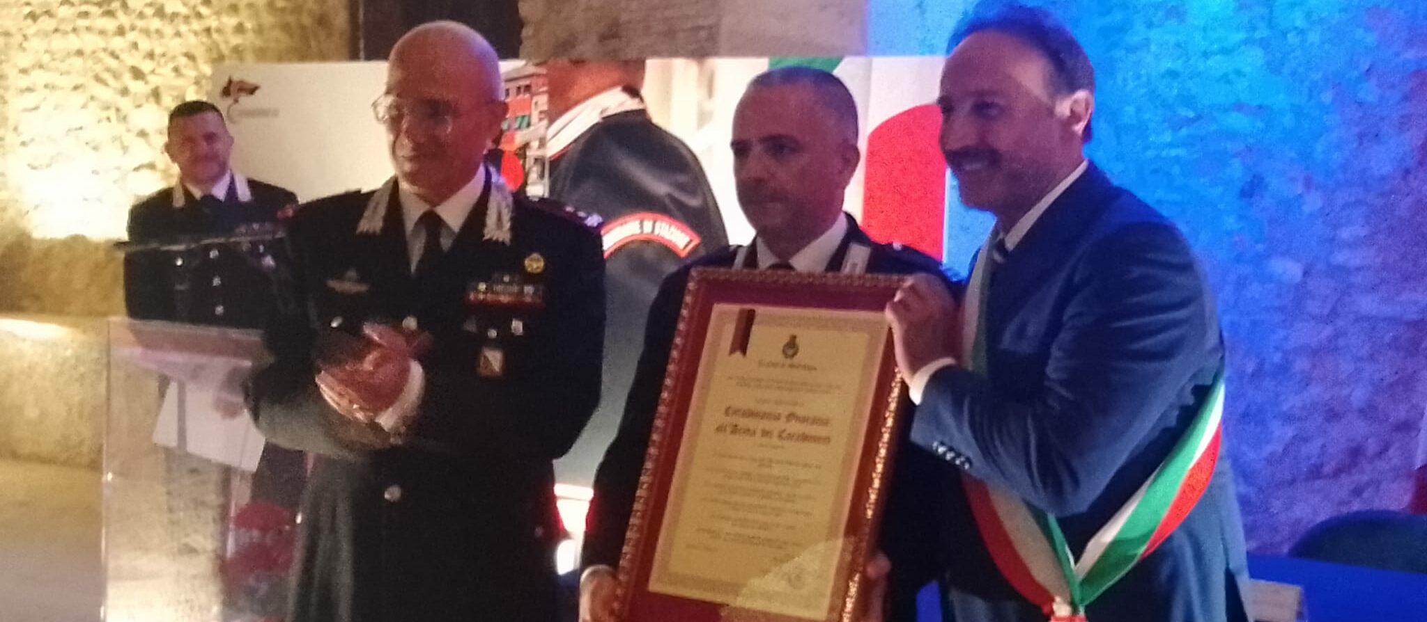 Cittadinanza onoraria all’Arma dei Carabinieri a Montefusco