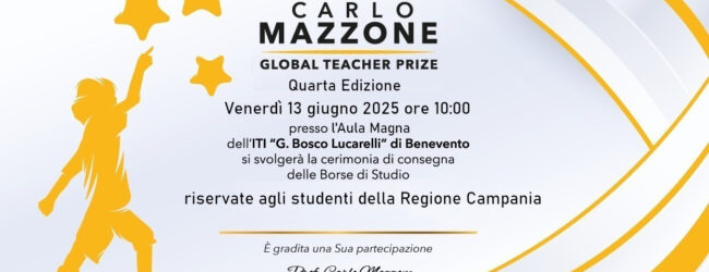 All’Istituto Lucarelli la quarta edizione della Borsa di Studio “Carlo Mazzone Global Teacher Prize”