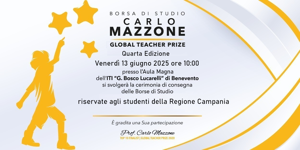 All’Istituto Lucarelli la quarta edizione della Borsa di Studio “Carlo Mazzone Global Teacher Prize”
