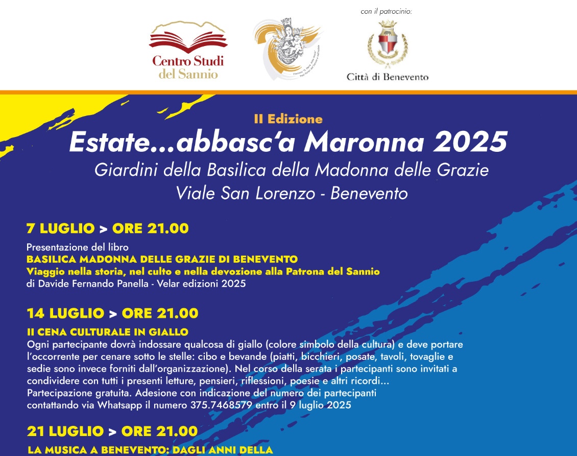 Al via il 7 luglio la II Edizione dell’ Estate… abbasc’ a Maronna 2025