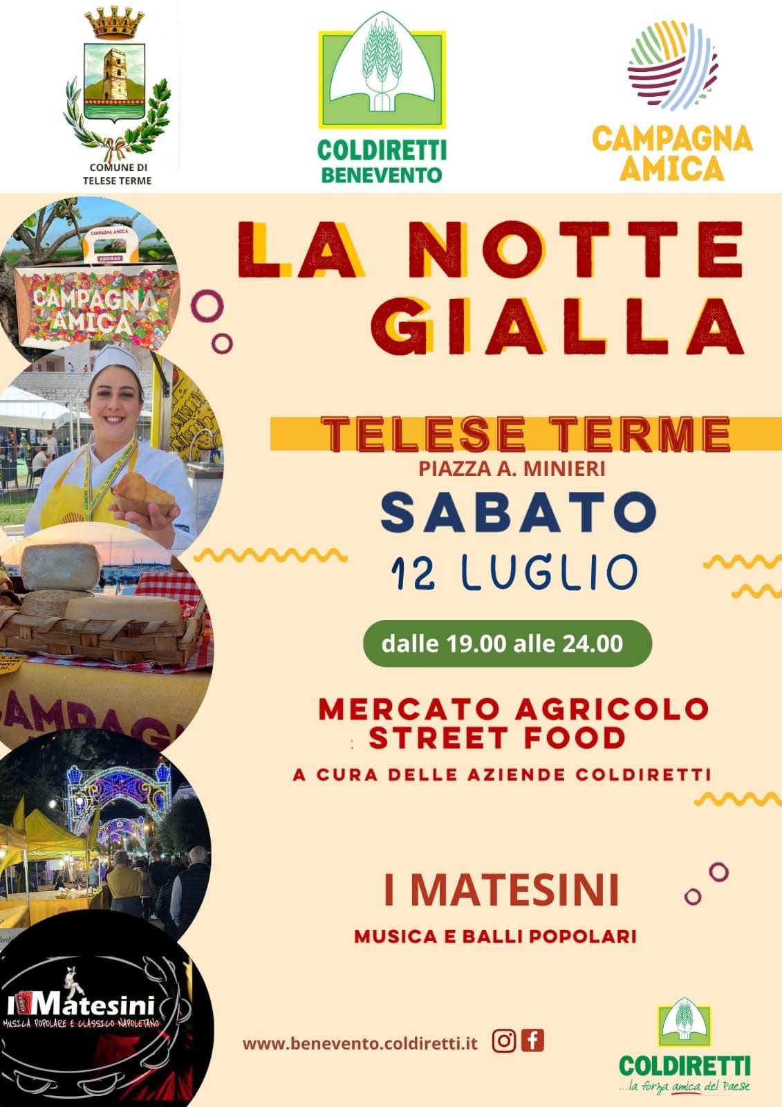 Coldiretti Benevento presenta: “La Notte Gialla” a Telese Terme