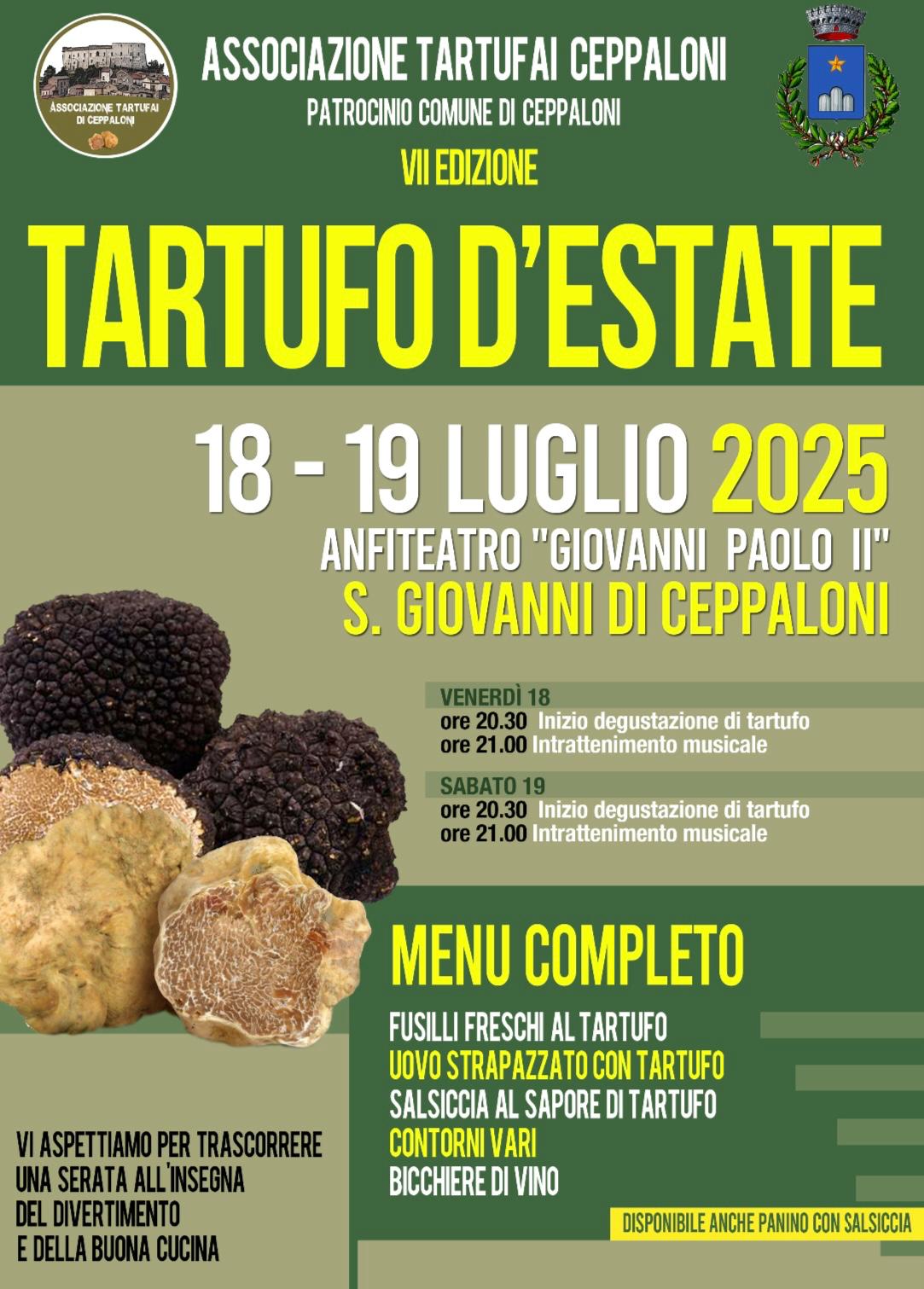 Tartufo d’estate il 18 e il 19 luglio a San Giovanni Ceppaloni