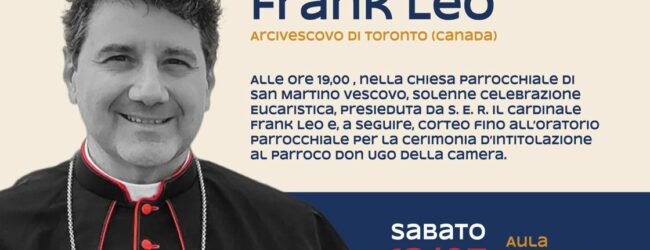 A San Martino Valle Caudina tutto pronto per la cerimonia di cittadinanza onoraria al Cardinale Frank Leo