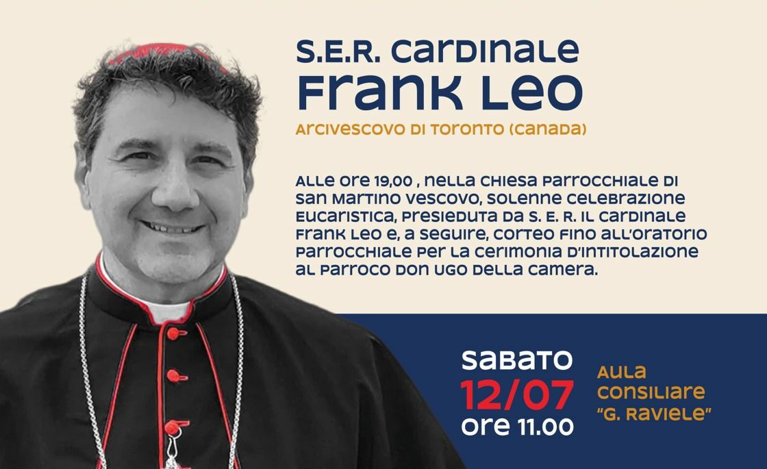 A San Martino Valle Caudina tutto pronto per la cerimonia di cittadinanza onoraria al Cardinale Frank Leo