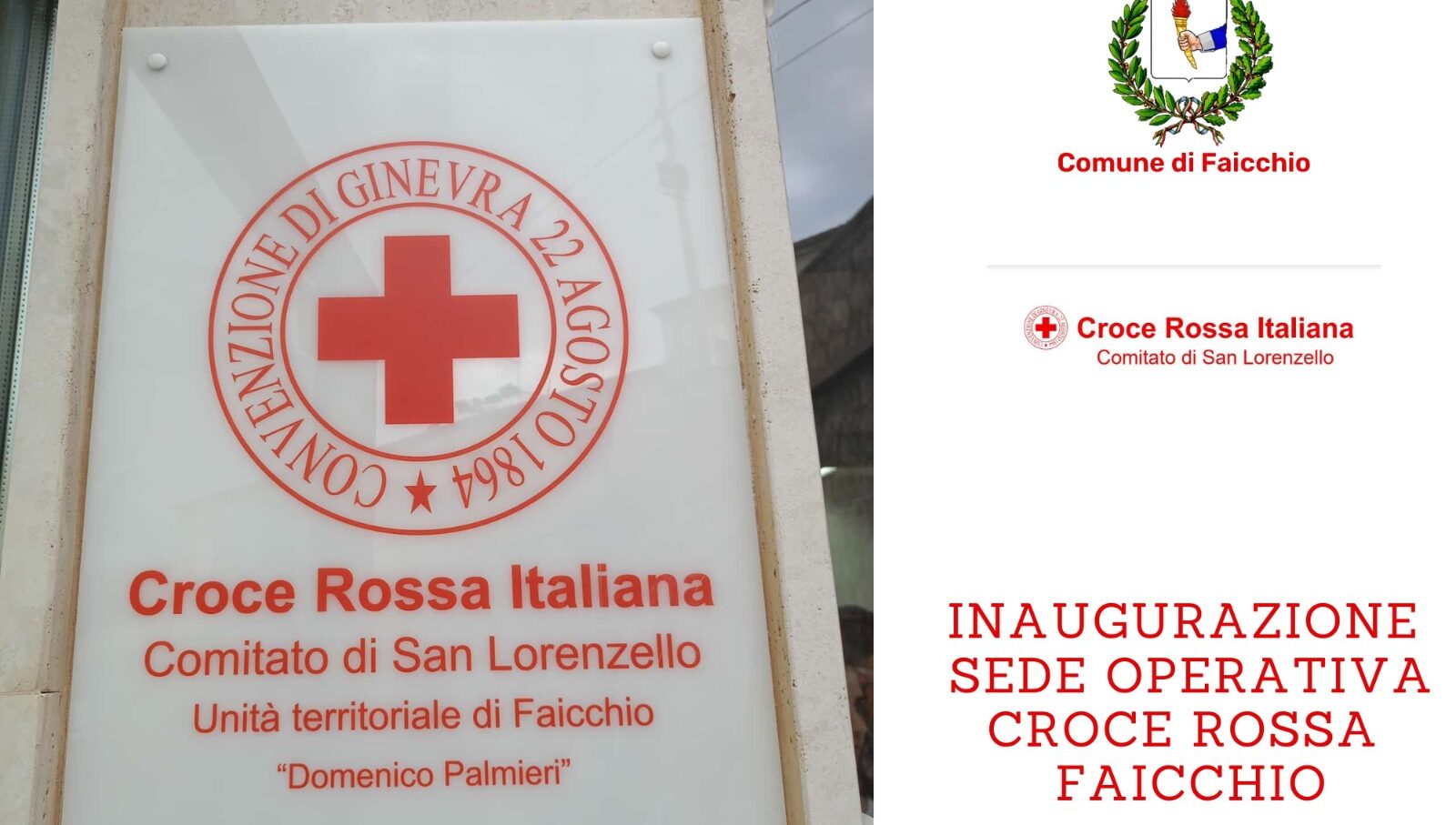 A Faicchio un nuovo punto della Croce Rossa Italiana- Comitato di San Lorenzello