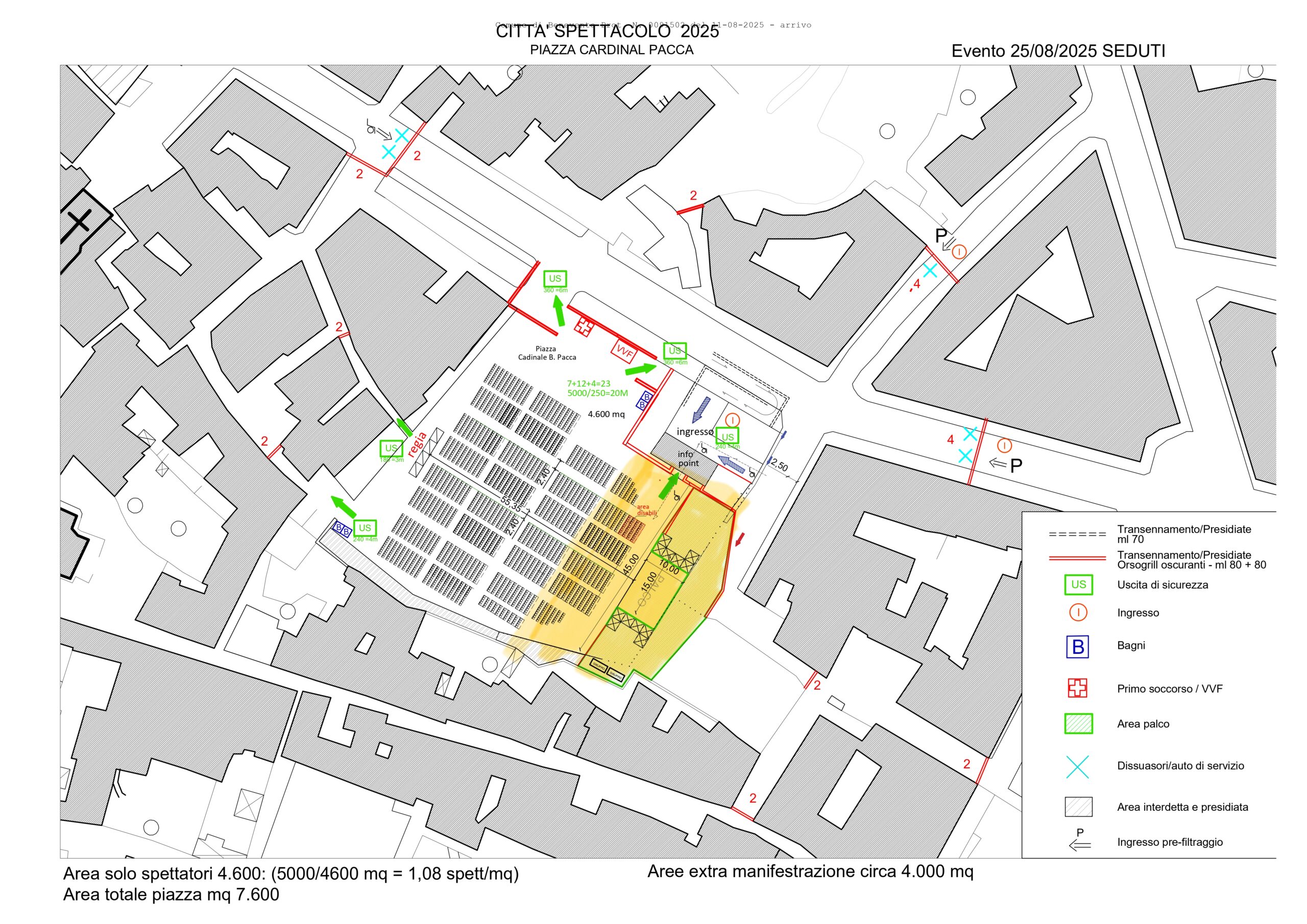 Benevento: Anticipata la chiusura di piazza Cardinal Pacca per i concerti di Mannoia e Luchè