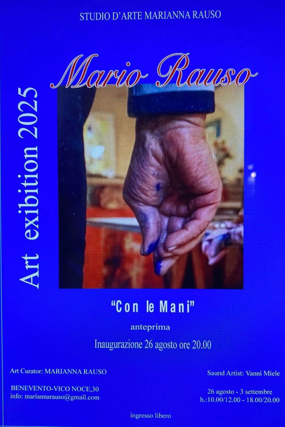 Benevento, inaugurazione mostra “Con le mani”: omaggio a Mario Rauso