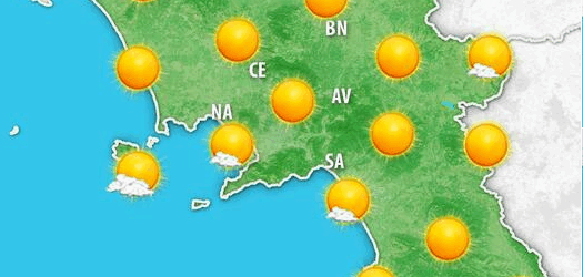 Meteo Campania: breve ed intensa ondata di caldo in arrivo, nel weekend temporali e calo termico