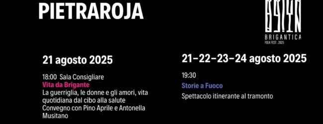 Brigantica Folk Fest e Pro Loco di Pietraroja insieme per la Sagra dei Prodotti Tipici