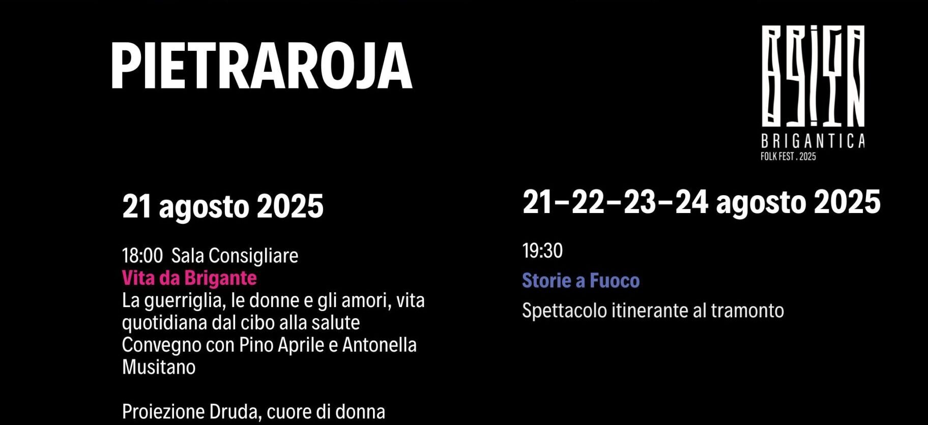 Brigantica Folk Fest e Pro Loco di Pietraroja insieme per la Sagra dei Prodotti Tipici