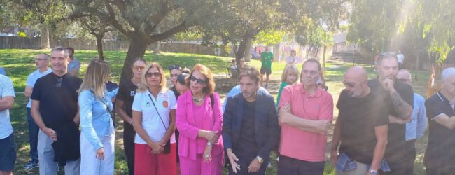 Inaugurato stamane, con la benedizione di don Flaviano Aquino, in via Gabriele D’Annunzio il campo di basket