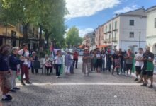 Presidio per la Palestina alla festa Libertà di Telese Terme: “Vergogna” per la complicità del governo