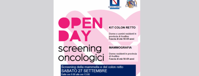 Open Day Asl Avellino: screening gratuiti per mammella e colon retto il 27 settembre