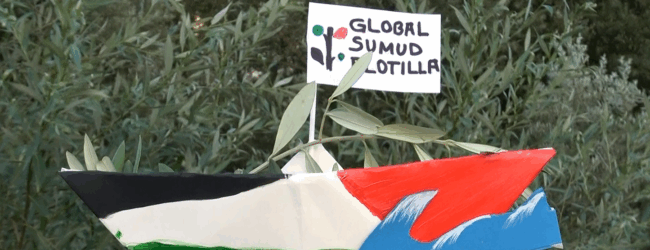 In centinaia sul ponte Pagliuca a sostegno della Flotilla per Gaza
