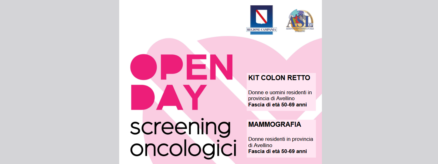 Open day screening mammella e colon, screening gratuito il 6 Settembre ad Avellino