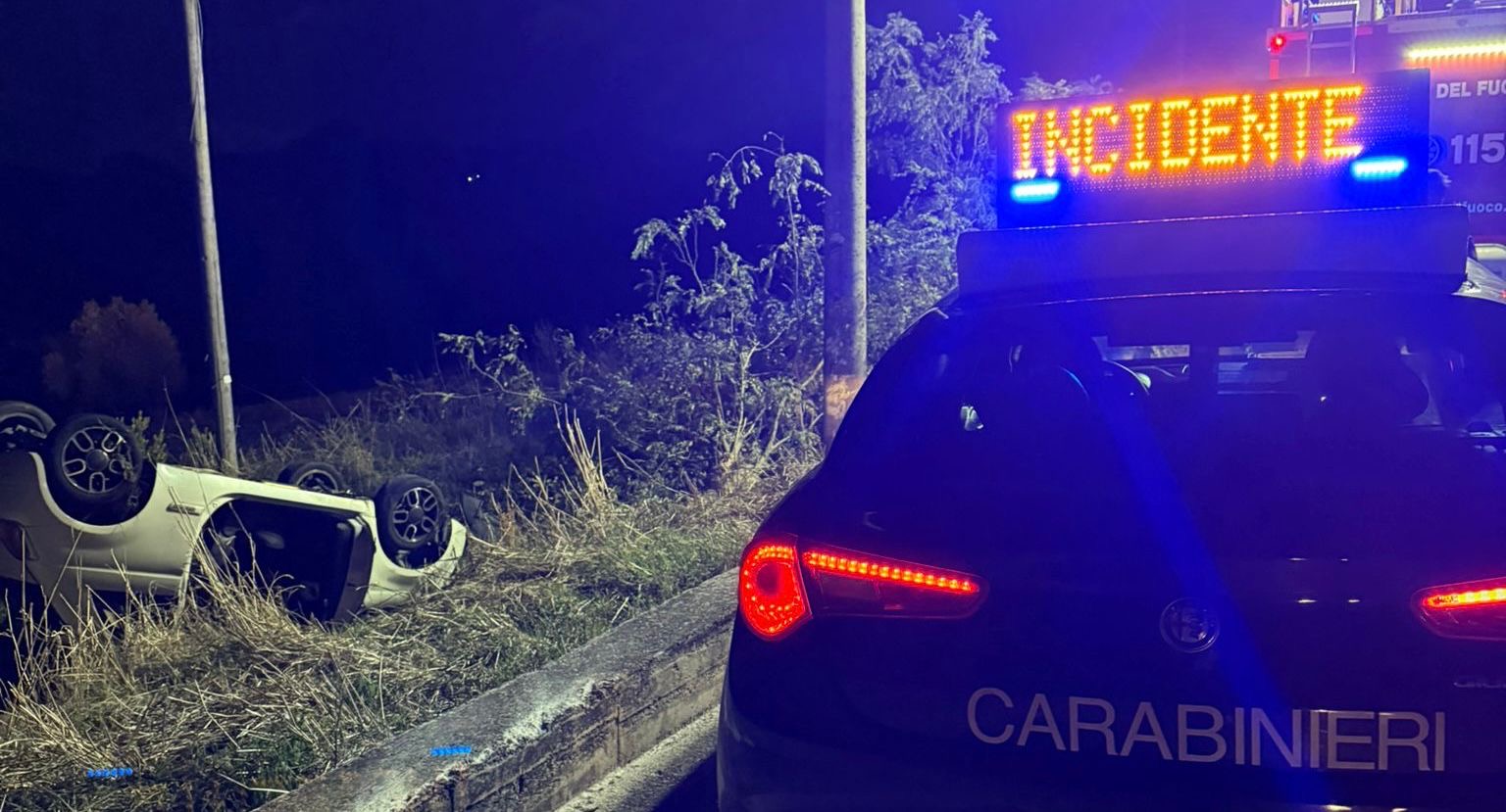 Venticano, auto si ribalta sulla SP136: ferito il conducente