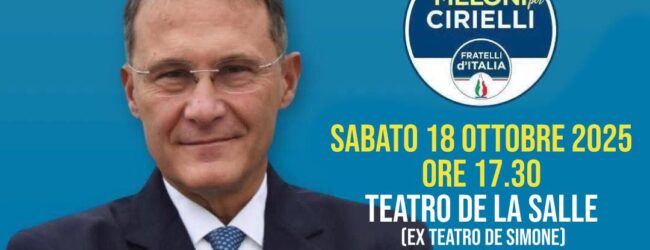 “Il Sannio protagonista con Cirielli”: sabato la presentazione dei candidati FdI al Teatro De Simone