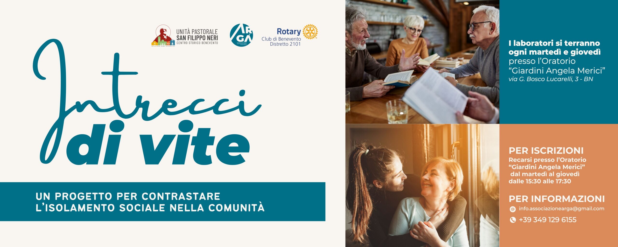 All’Oratorio “Giardini Angela Merici” parte il progetto dell’Associazione ARGÁ ”Intrecci di Vite”