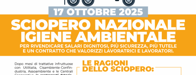 Igiene Ambientale, presidio davanti alla Prefettura per lo sciopero nazionale del settore