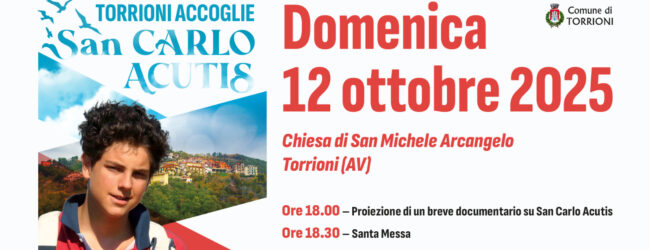 Torrioni (AV) accoglie “San Carlo Acutis”, il primo santo millennial e patrono di Internet