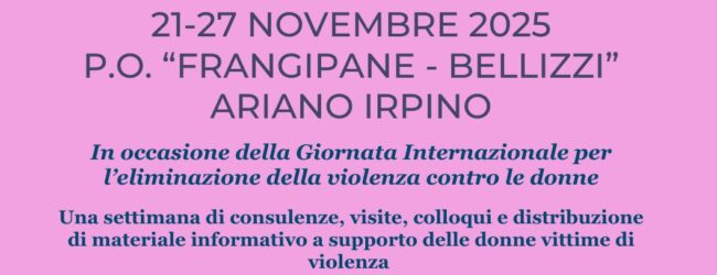 Giornata Internazionale per l’eliminazione della violenza contro le donne: le iniziative dell’Asl di Avellino