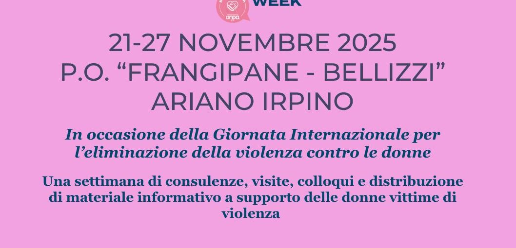 Giornata Internazionale per l’eliminazione della violenza contro le donne: le iniziative dell’Asl di Avellino