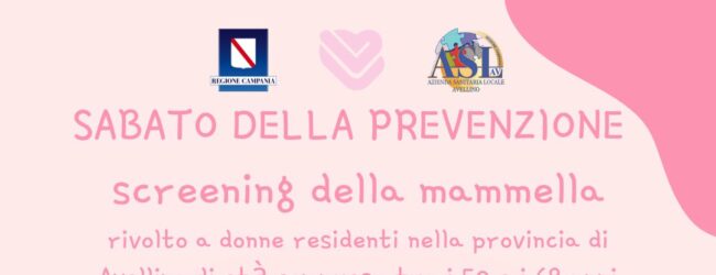 Sabato della Prevenzione ASL Avellino: screening mammella e colon-retto il 22 novembre al Distretto di via degli Imbimbo
