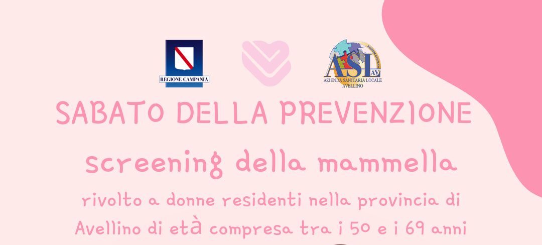 Sabato della Prevenzione ASL Avellino: screening mammella e colon-retto il 22 novembre al Distretto di via degli Imbimbo