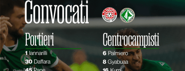 SudTirol-Avellino: i convocati di mister Raffaele Biancolino