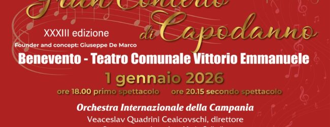 Capodanno a Benevento: Orchestra Internazionale della Campania protagonista del Gran Concerto 2026