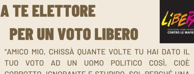 Elezioni regionali: Libera Benevento richiama alla responsabilità del voto e alla dignità civica