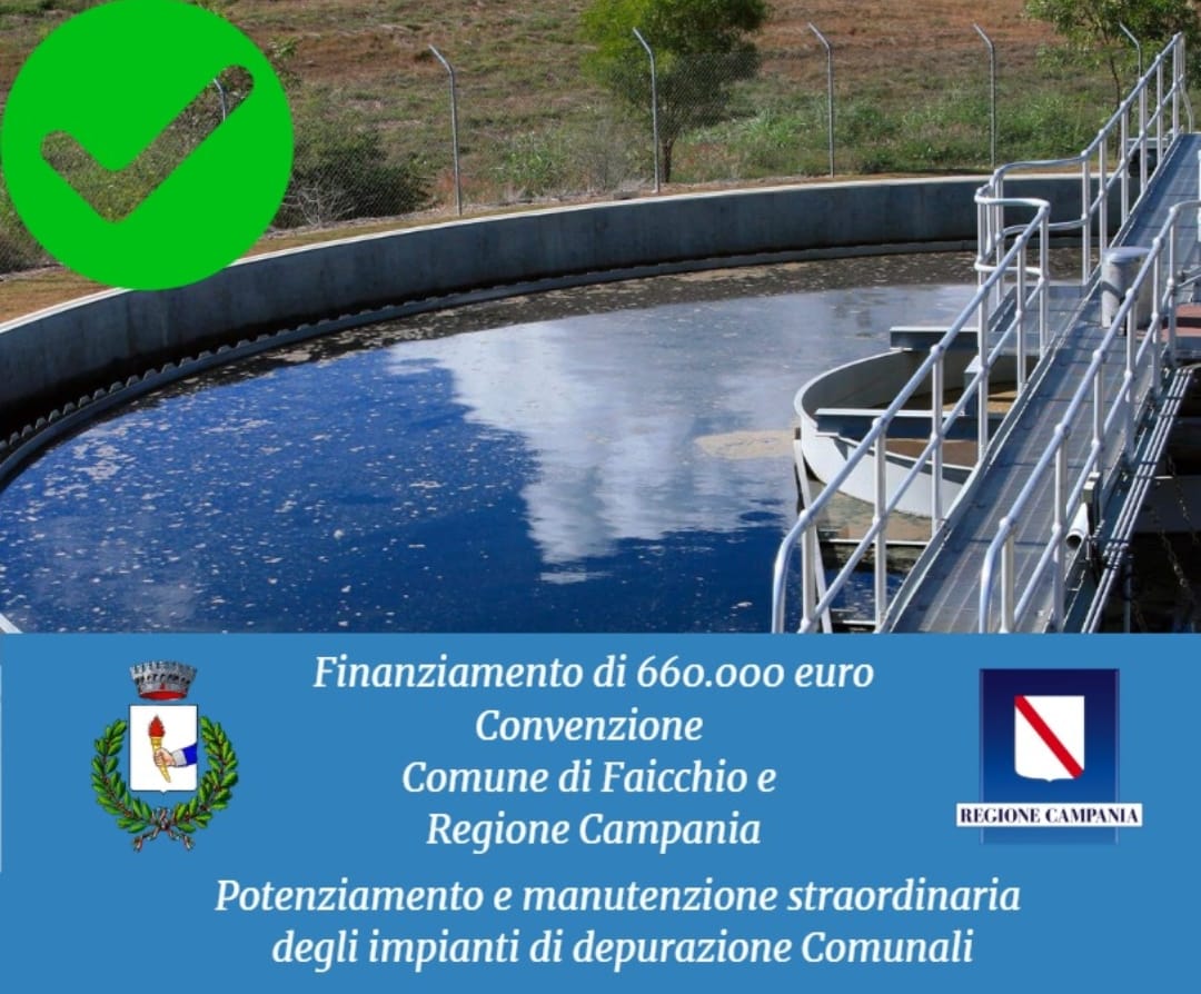 Faicchio: firmata la convenzione per il potenziamento degli impianti di depurazione, al via i lavori