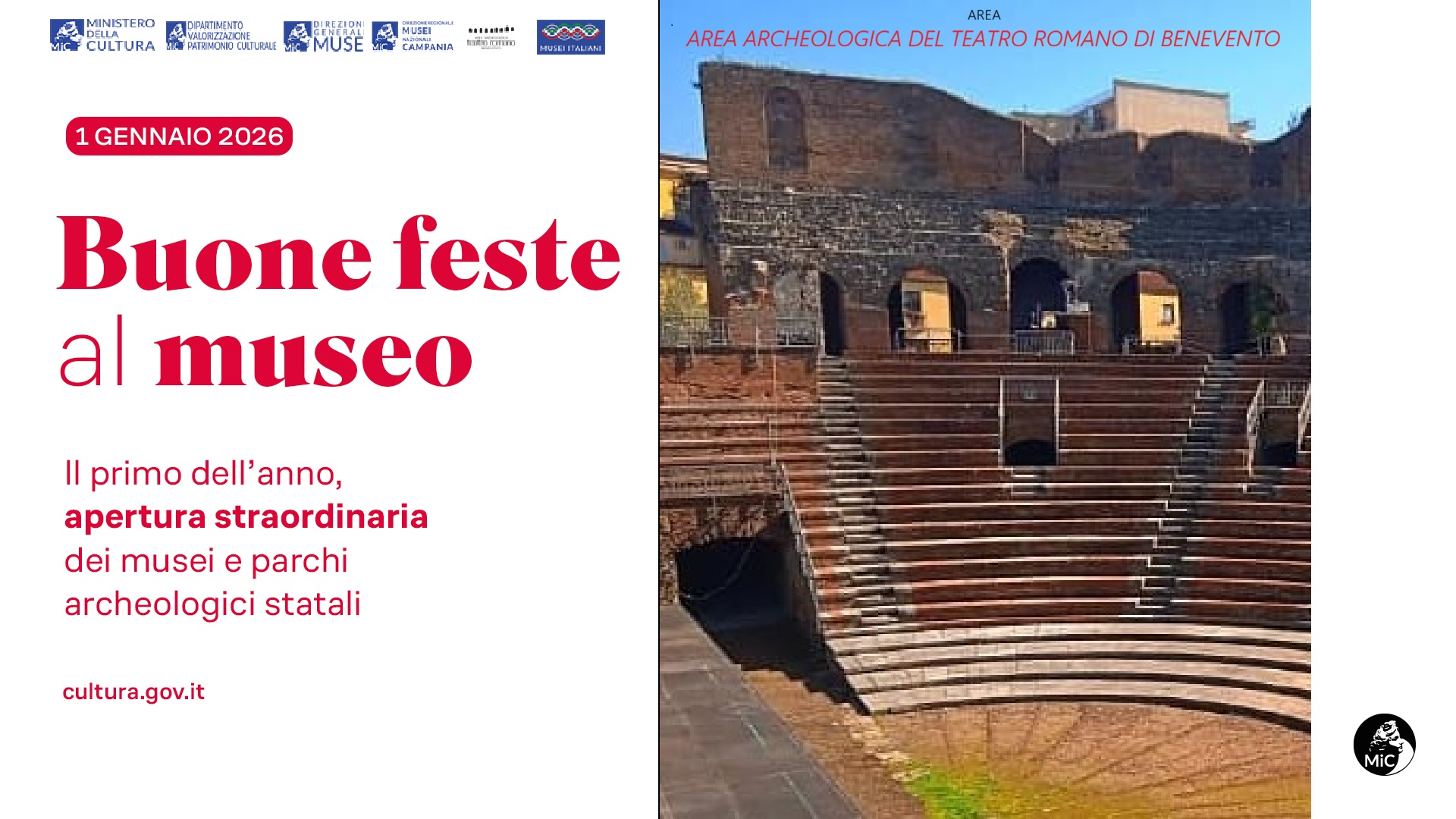 Capodanno tra storia e cultura: apertura straordinaria del Teatro Romano di Benevento