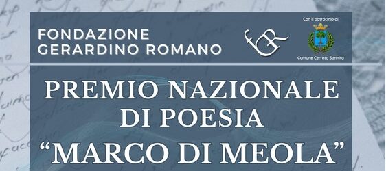 Premio nazionale di poesia “Marco Di Meola”: al via la settima edizione 2026
