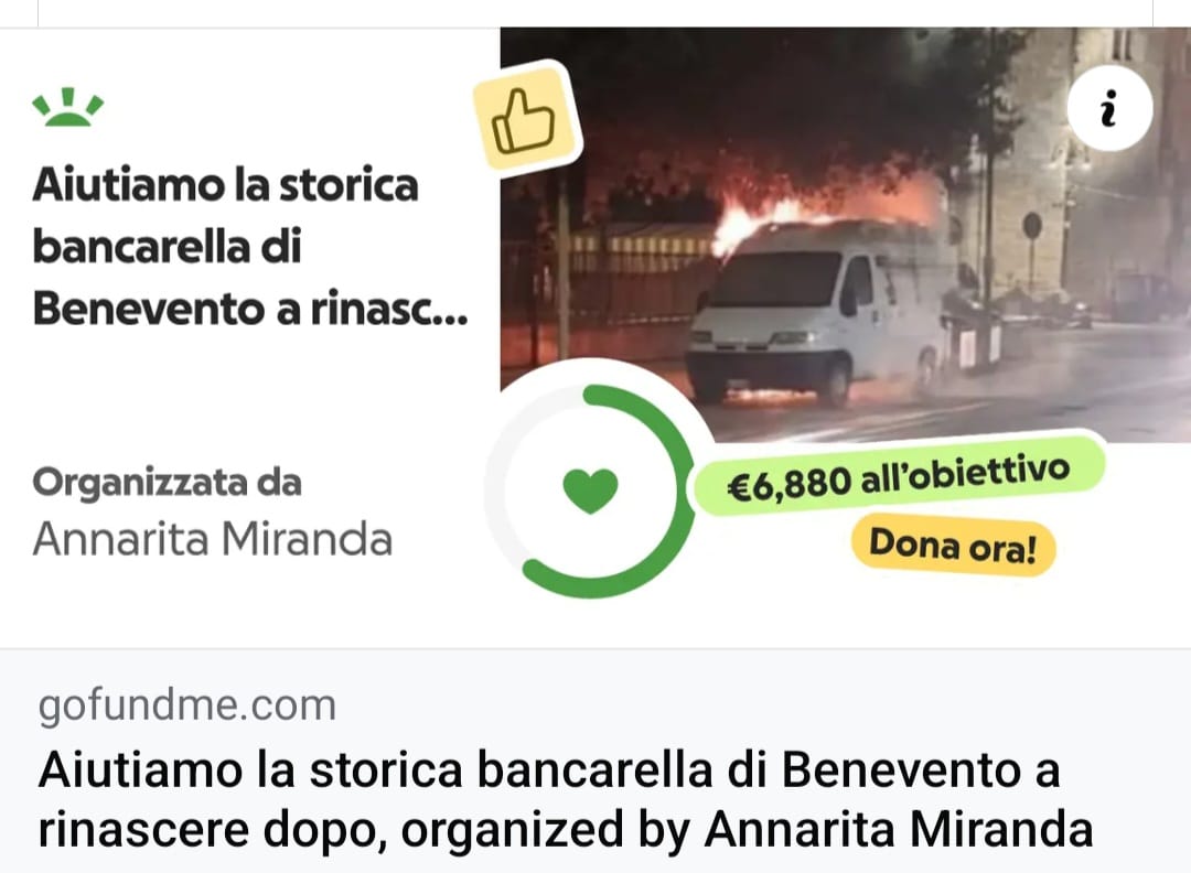 Benevento, la comunità si mobilita per far rinascere la storica “bancarella” distrutta da un incendio