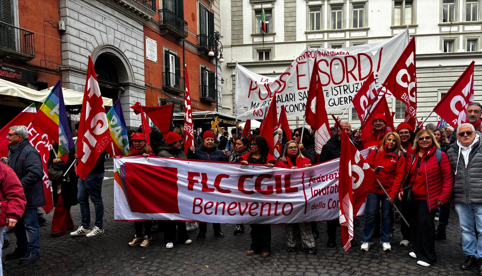 Sciopero generale del 12 dicembre: massima adesione in Campania. Benevento protagonista in piazza con la CGIL