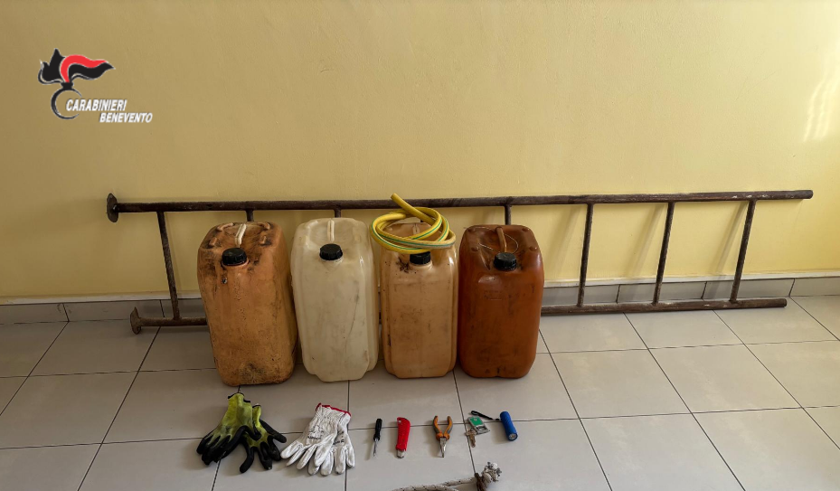 Ruba gasolio in un’azienda di San Salvatore Telesino: arrestato un giovane del posto