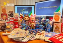 Guardia di Finanza Benevento: sequestro nel Sannio di oltre 400 peluche Labubu contraffatti