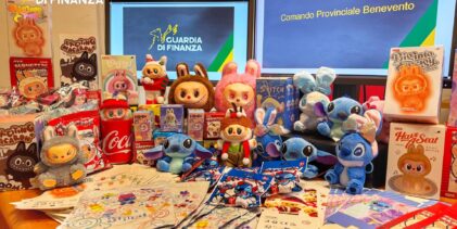 Guardia di Finanza Benevento: sequestro nel Sannio di oltre 400 peluche Labubu contraffatti