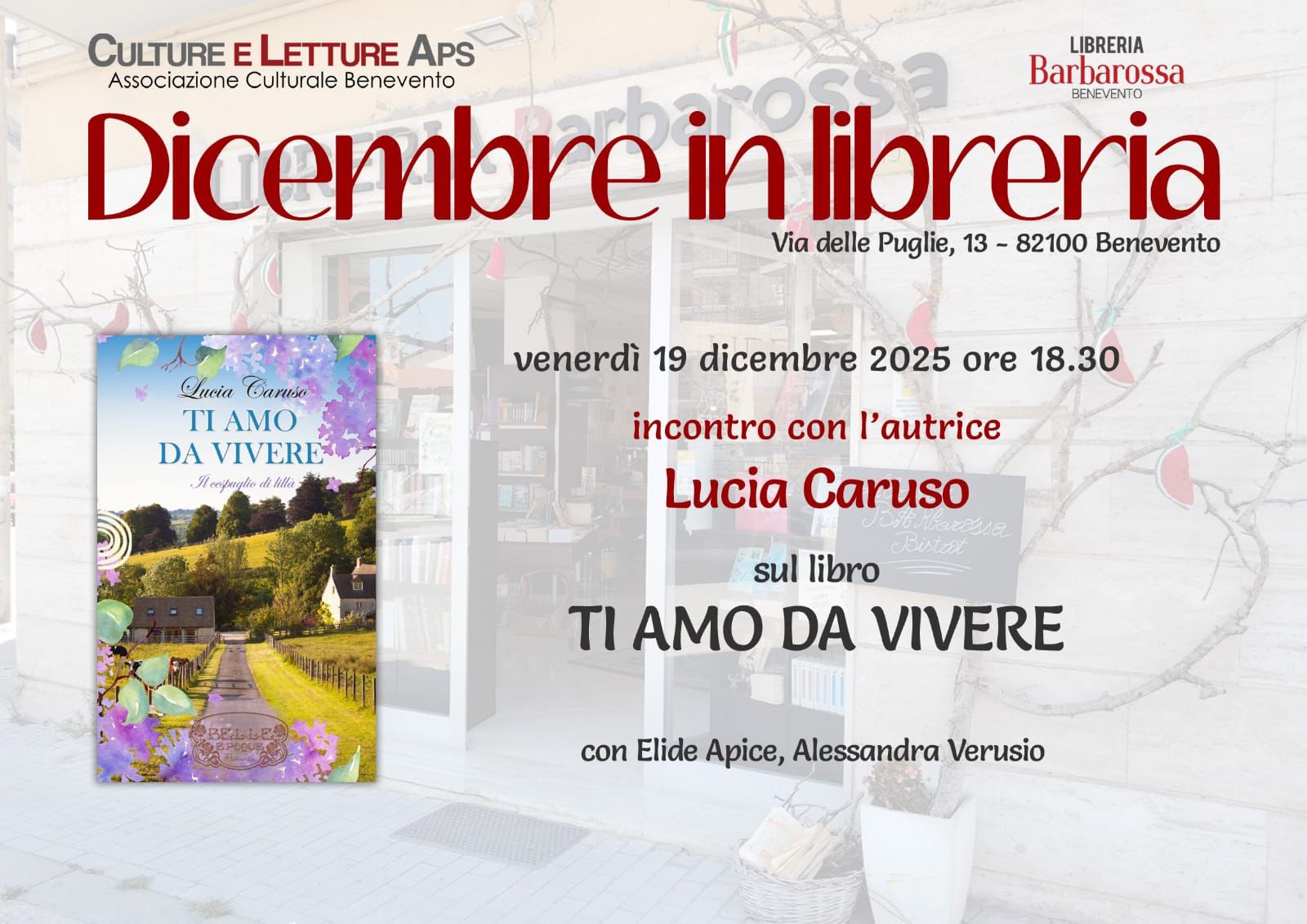 Dicembre in libreria: Lucia Caruso presenta il libro “Ti amo da vivere”