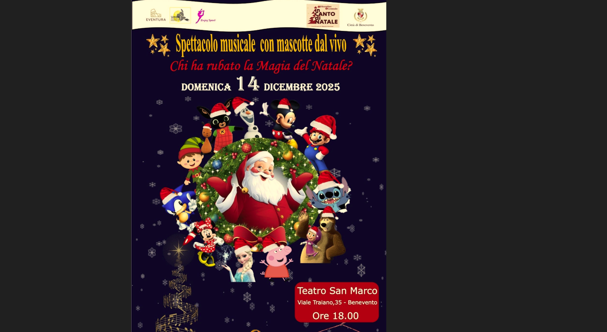 Benevento si illumina di magia: arriva lo spettacolo “Chi ha rubato la Magia del Natale?”