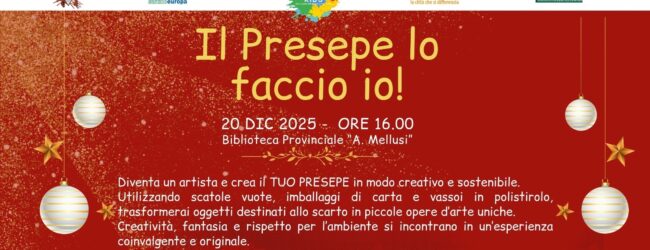 “Il Presepe lo faccio io!”: Un Laboratorio Creativo e Sostenibile per Bambini alla Biblioteca Provinciale di Benevento
