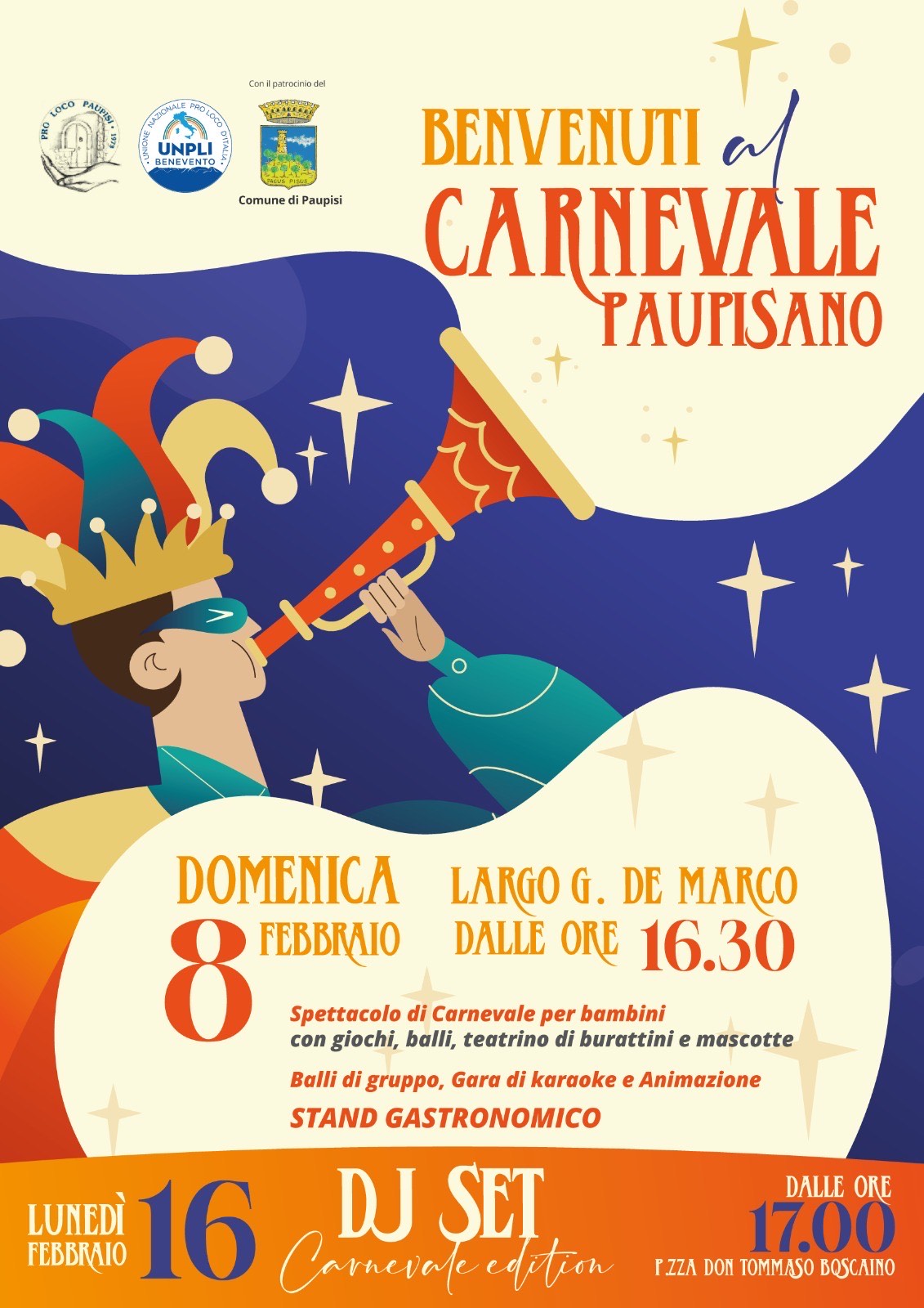 Carnevale a Paupisi, due giornate di festa, colori e tradizione per grandi e piccini