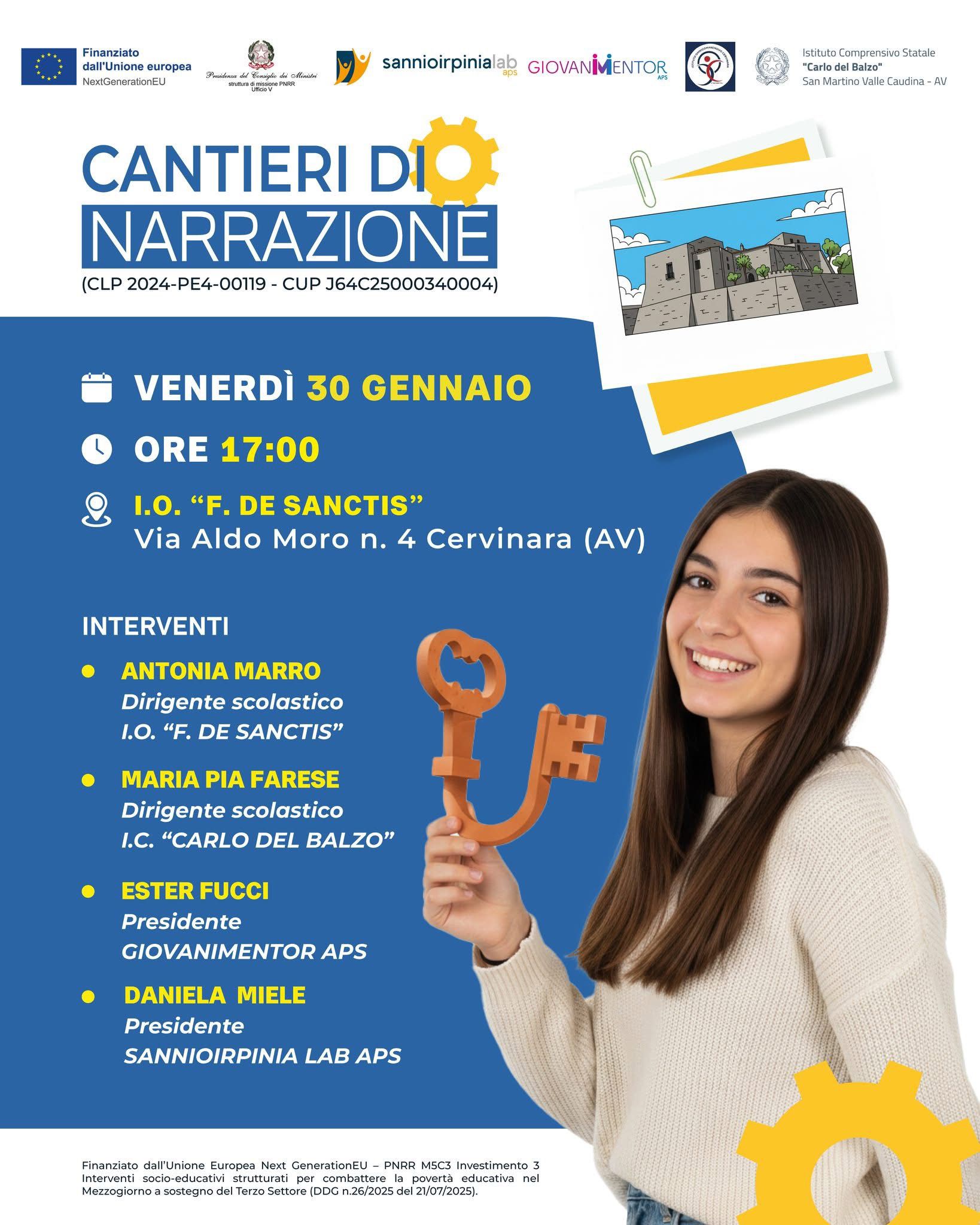 Cantieri di Narrazione: a Cervinara la presentazione del progetto contro la povertà educativa minorile
