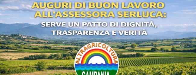 Altragricoltura Campania: auguri di buon lavoro alla Assessora Serluca